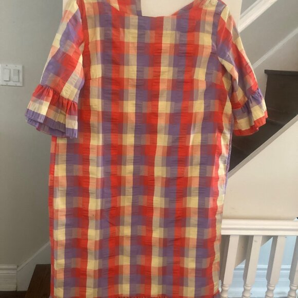 Plaid Dress with Ruffle Hem - Picture 5 of 11